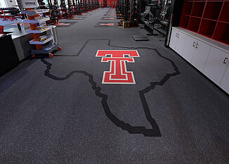 Texas Tech Olympic - Logo Texas shaped Texas Tech logo that showcases team dedication and pride upon entering the Olympic training room.