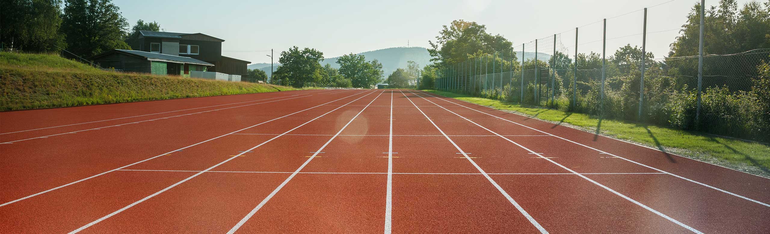 Nahansicht Sportboden mit Sprintbahnen